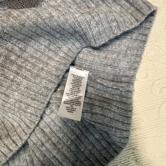 a.n.a. Women’s Nordic Pattern Crew Neck, Mixed Stitch sweater, Blue/Gray Sz. L - Picture 6 of 12